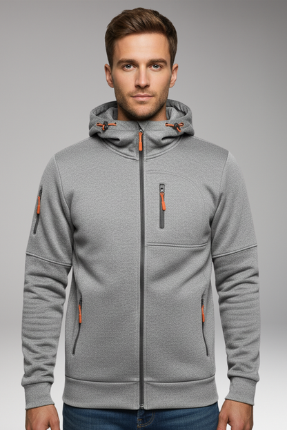 Men's Hooded Sports Jacket Zipper Pockets