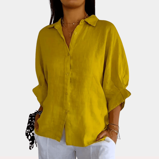 Michele Women's Button Down Cotton Blouse - Fashinoza