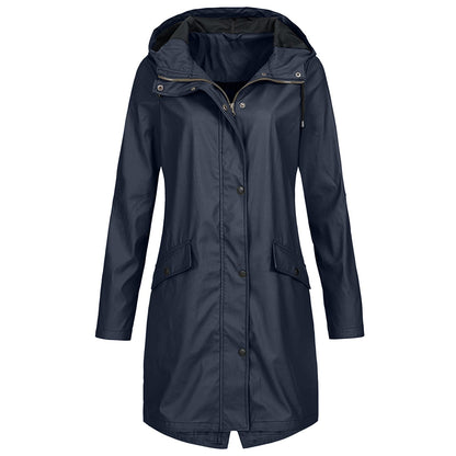 Women's Hooded Mid-Length Coat - Fashinoza