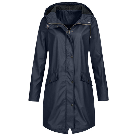 Women's Hooded Mid-Length Coat - Fashinoza
