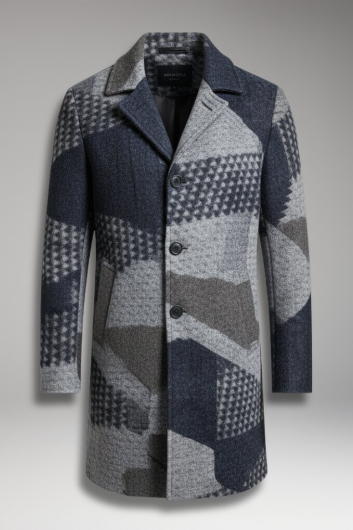 Men's Button Coat Mid-Length - 
Fashinoza