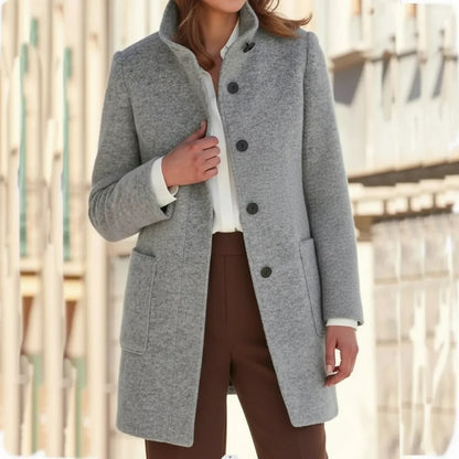 Women's Mid-Length Fall Winter Coat - Fashinoza
