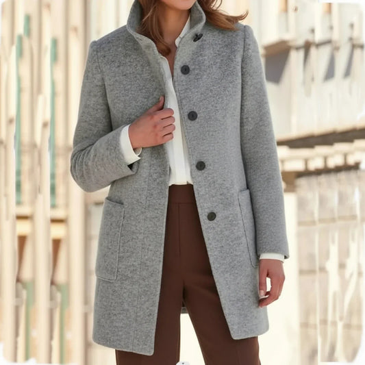 Women's Mid-Length Fall Winter Coat - Fashinoza