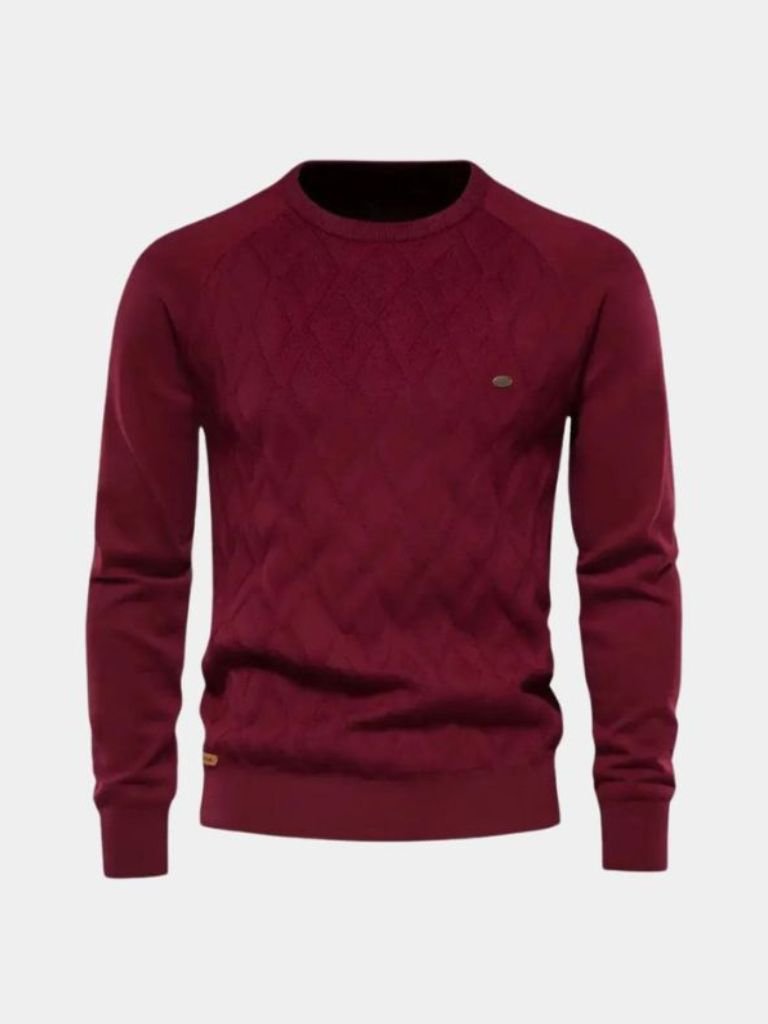Diamond Knit Crewneck Sweater