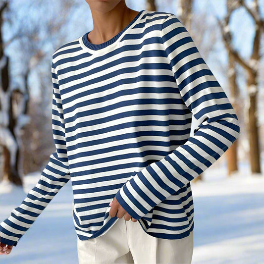 Women's Long Sleeve Striped T-Shirt - Fashinoza