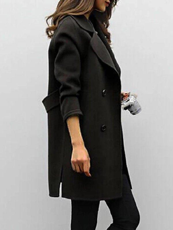 Women's Double-Breasted Trench Coat Notched Lapel Classic