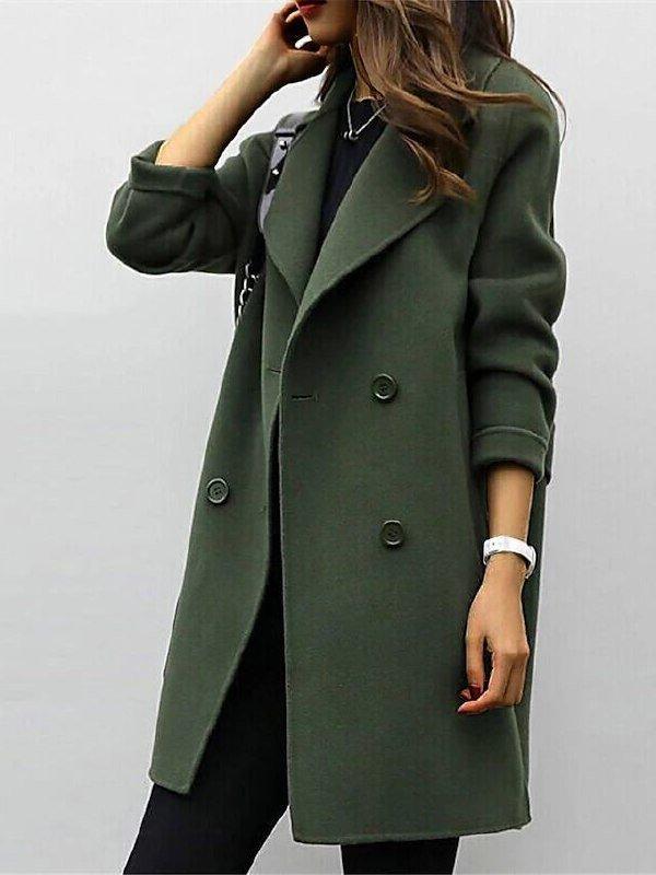 Women's Double-Breasted Trench Coat Notched Lapel Classic