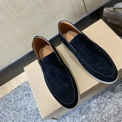 Men's Casual Loafers Leather Timeless Brown - Fashinoza