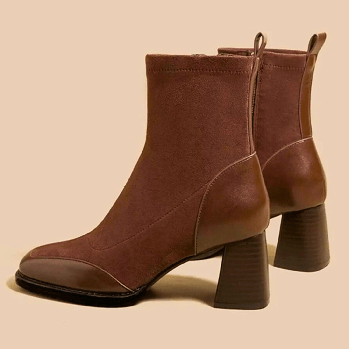 Women's Ankle Boots Square Toe Side Zipper
