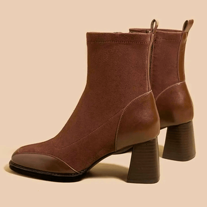 Women's Ankle Boots Square Toe Side Zipper