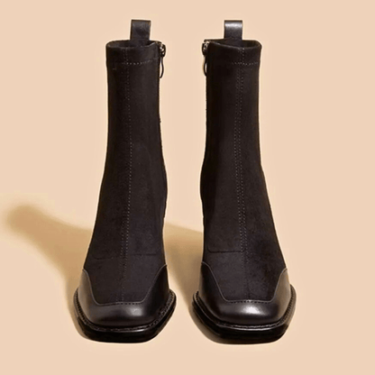 Women's Ankle Boots Square Toe Side Zipper