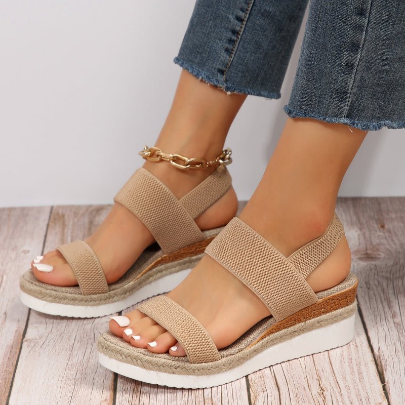 Orthopedic Women's Wedge Sandals Stretch Elastic Strap Platform Walking Shoes