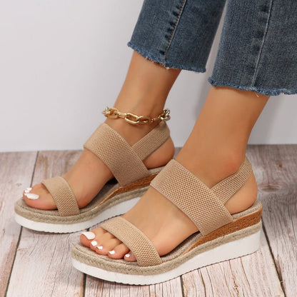 Orthopedic Women's Wedge Sandals Stretch Elastic Strap Platform Walking Shoes