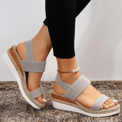 Orthopedic Women's Wedge Sandals Stretch Elastic Strap Platform Walking Shoes