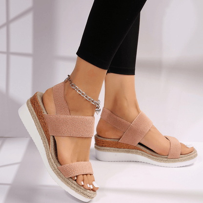 Orthopedic Women's Wedge Sandals Stretch Elastic Strap Platform Walking Shoes