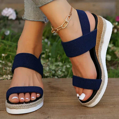 Orthopedic Women's Wedge Sandals Stretch Elastic Strap Platform Walking Shoes