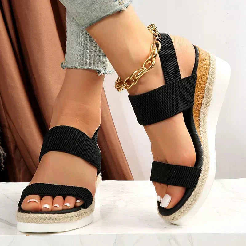 Orthopedic Women's Wedge Sandals Stretch Elastic Strap Platform Walking Shoes