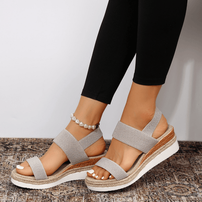 Orthopedic Women's Wedge Sandals Stretch Elastic Strap Platform Walking Shoes