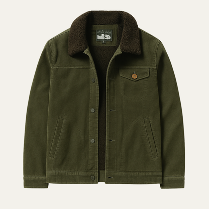 Men's Corduroy Winter Jacket Fur Collar Brown - Fashinoza