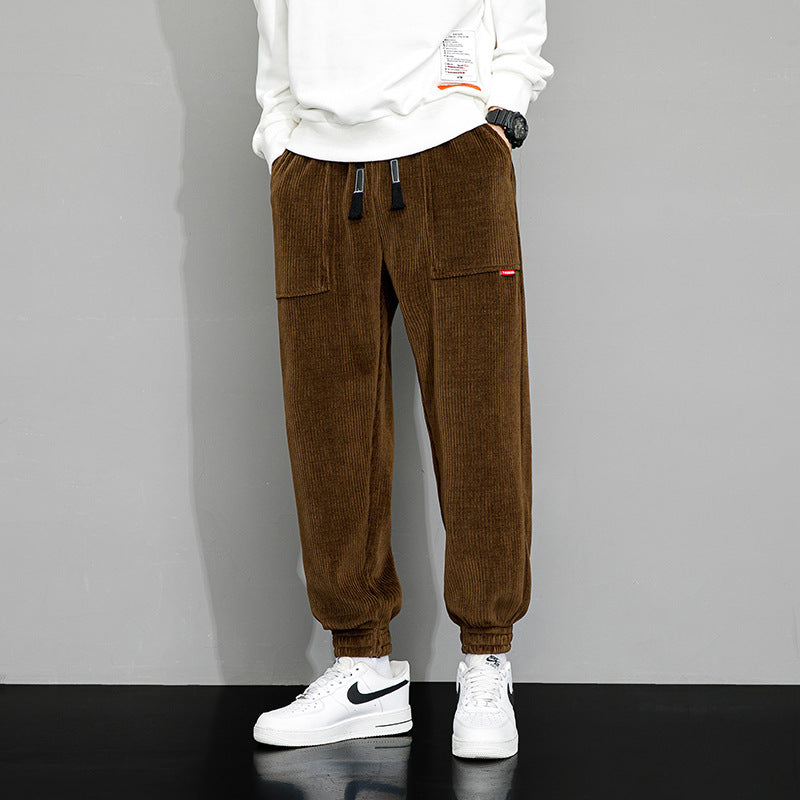 Men's Corduroy Jogger Pants - Fashinoza