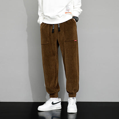 Men's Corduroy Jogger Pants - Fashinoza