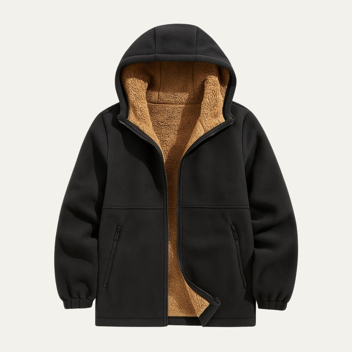Mens Sherpa Hoodie Thick Warm Zip Up - Fashinoza