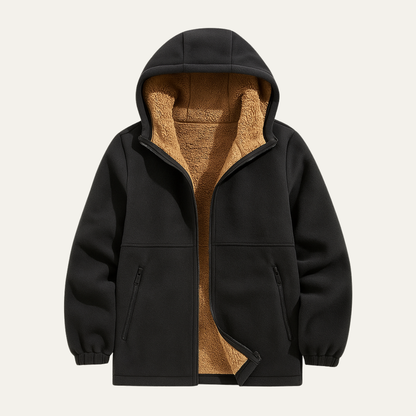 Mens Sherpa Hoodie Thick Warm Zip Up - Fashinoza