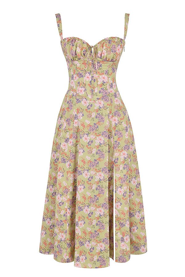 Women's Corset Midi Dress Elegant Figure Flattering
