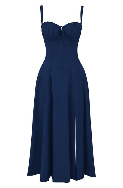 Women's Corset Midi Dress Elegant Figure Flattering