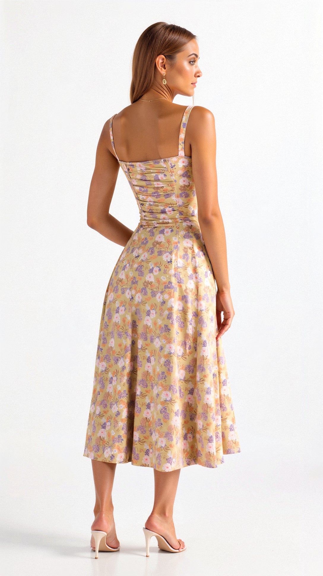 Women's Corset Midi Dress Elegant Figure Flattering