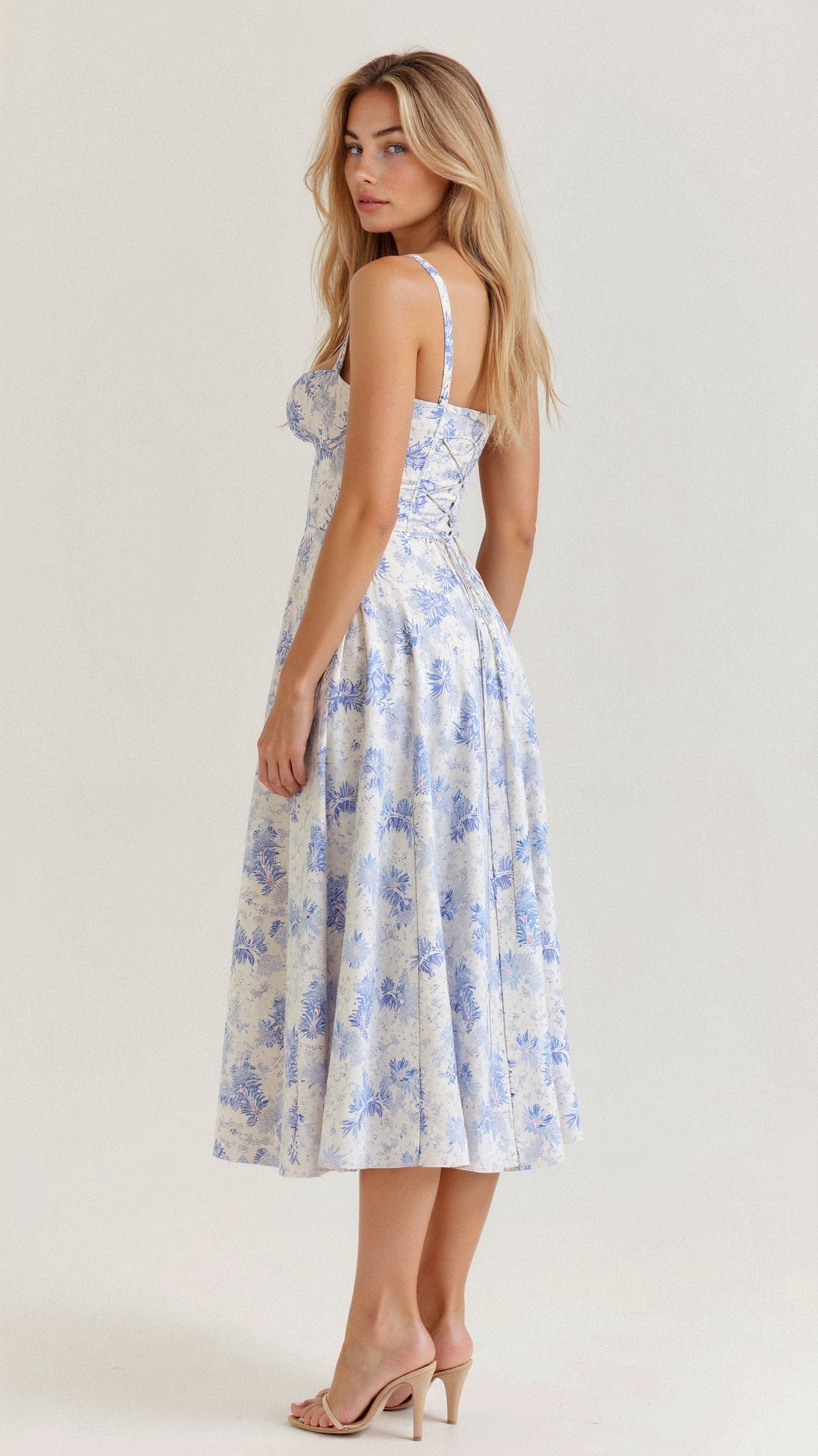 Women's Corset Midi Dress Elegant Figure Flattering