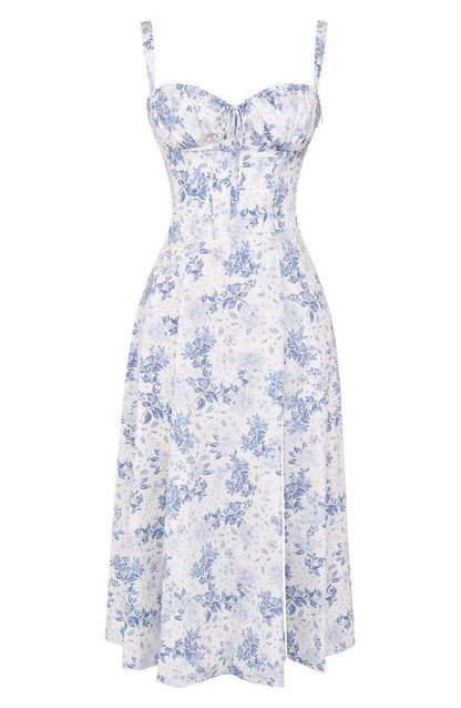 Women's Corset Midi Dress Elegant Figure Flattering