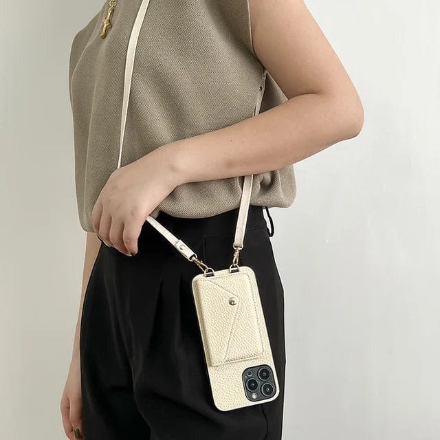 Leather Crossbody Phone Case With Card Holder And Keychain