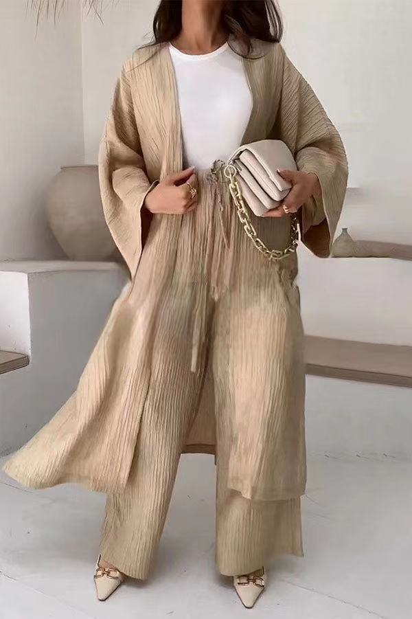 Women's Wide Leg Pants Set - Fashinoza