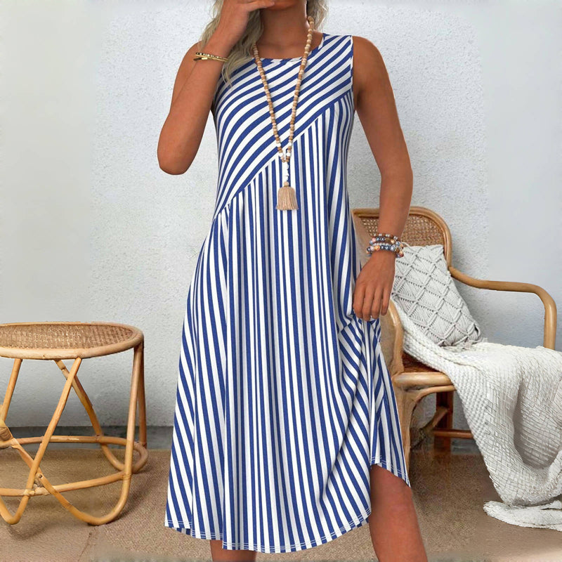Nancy Women's Sleeveless A-Line Midi Dress - Fashinoza