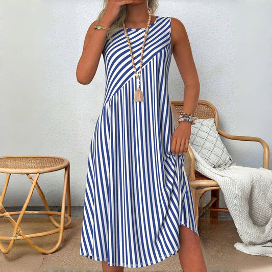 Nancy Women's Sleeveless A-Line Midi Dress - Fashinoza