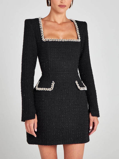 Image of Naomi | Women's High Neck A-Line Mini Dress