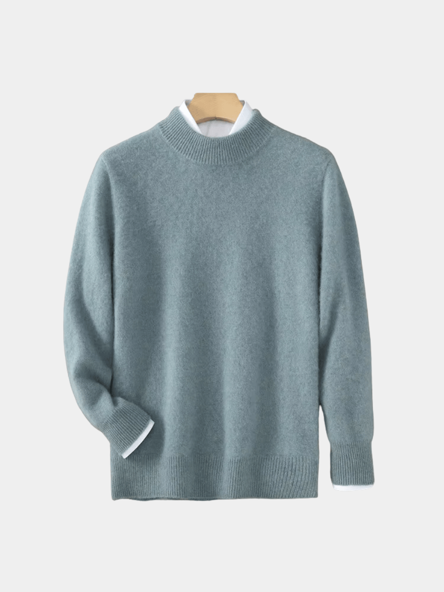 Men's Mock Neck Ribbed Sweater - Fashinoza