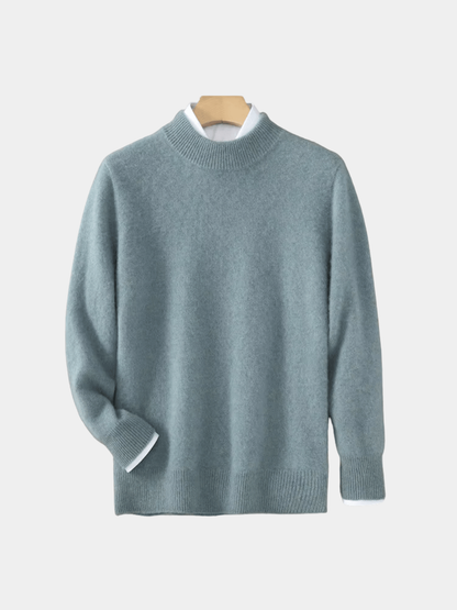 Men's Mock Neck Ribbed Sweater - Fashinoza