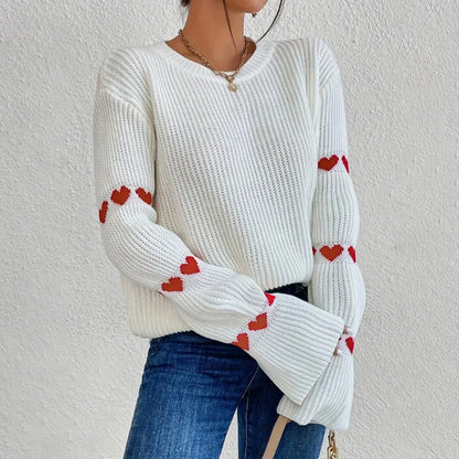 Women's Long Sleeve Crew Neck Sweater - Fashinoza