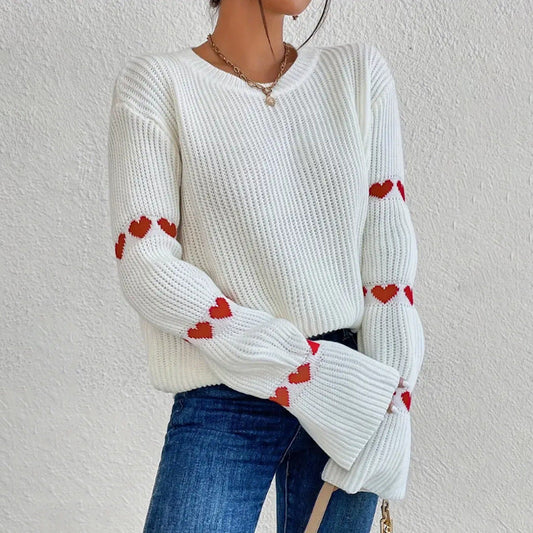 Women's Long Sleeve Crew Neck Sweater - Fashinoza