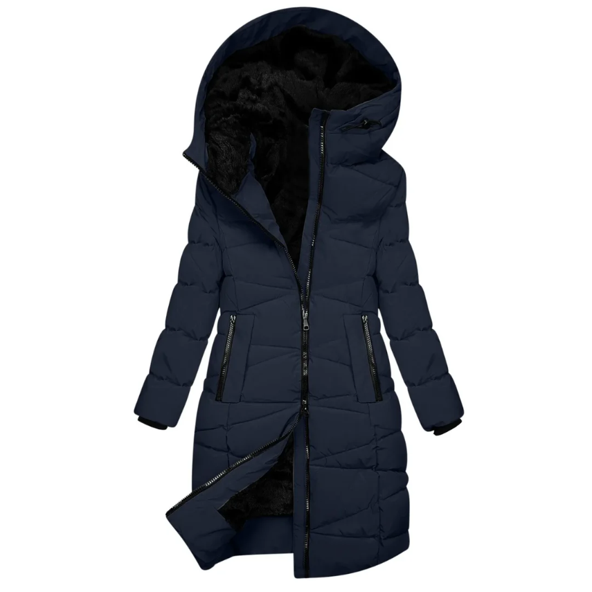 Women's Quilted Hooded Coat Long