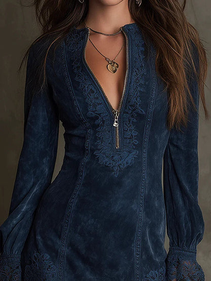 Image of Nell | Women's Long Sleeve A-Line Mini Dress
