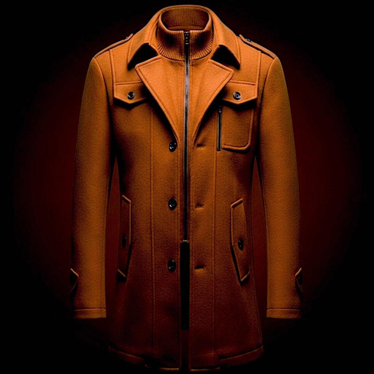 Wool Officer Coat - 
Fashinoza