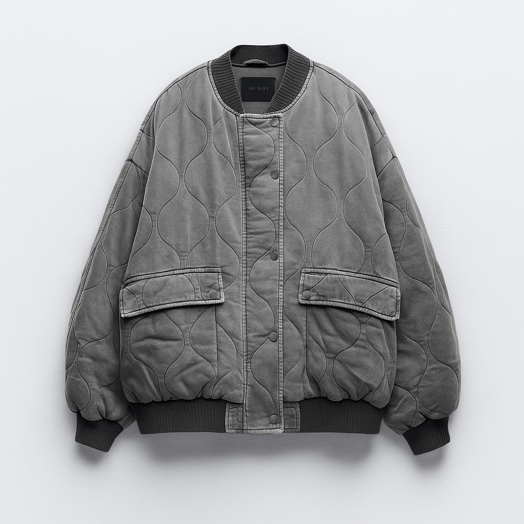 Women's Quilted Oversized Jacket - Fashinoza