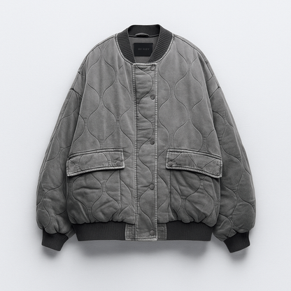 Women's Quilted Oversized Jacket - Fashinoza