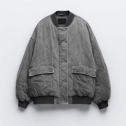 Women's Quilted Oversized Jacket - Fashinoza