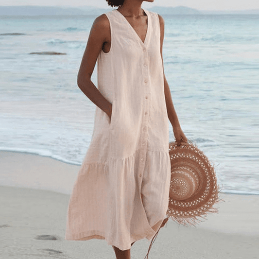Nina Women's Sleeveless Midi Dress - Fashinoza