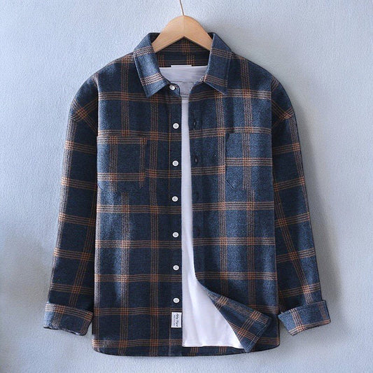 Men's Long-Sleeve Button-Up Casual Shirt - Fashinoza