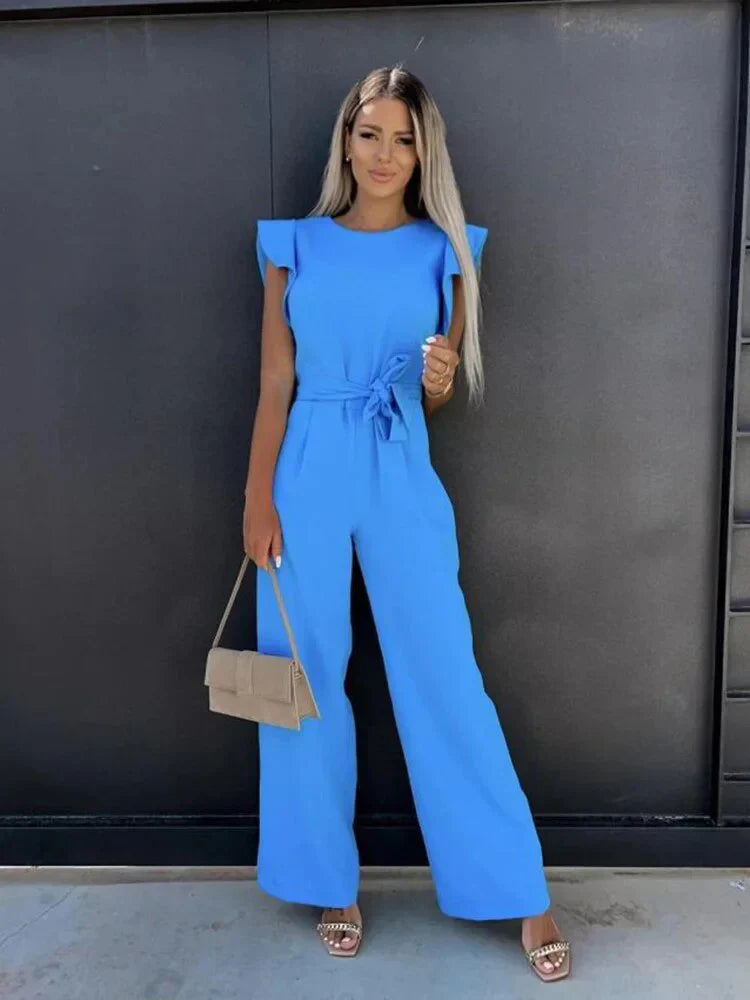 Women's Wide Leg Tie Waist Jumpsuit